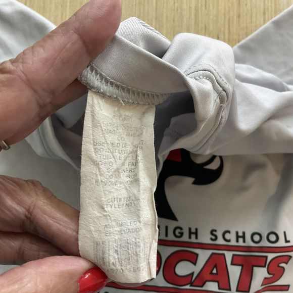 Lake View Wildcats High School Gray Red Black Short Sleeve Cationic Tee Large - Picture 3 of 6